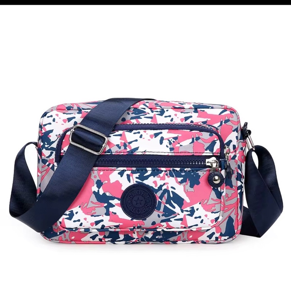 Casual Pink Navy Camouflage Crossbody Bag